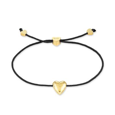 Armband COPENHAGEN STUDIOS "Schmuck Geschenk Edelstahl Armkette Balloon Hearts", gold (gelbgoldfarben, schwarz), Armbänder, Damen, 24cm, Edelstahl Nylon, Edelstahl, Nylon, Armband