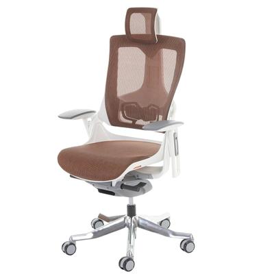 Mendler Bürostuhl MERRYFAIR Wau 2, Schreibtischstuhl Drehstuhl, Polster/Netz, ergonomisch ~ mandarin