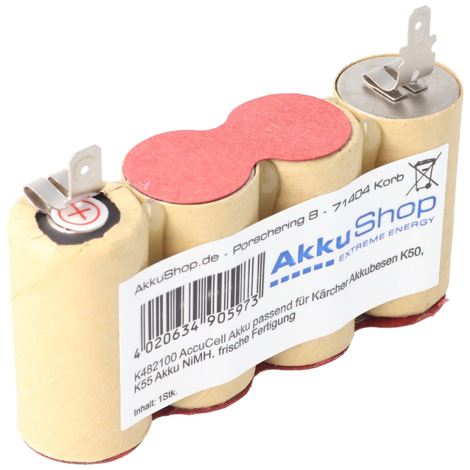 AccuCell NiMH batterij 2000mAh 4.8V voor Kärcher K50 K55