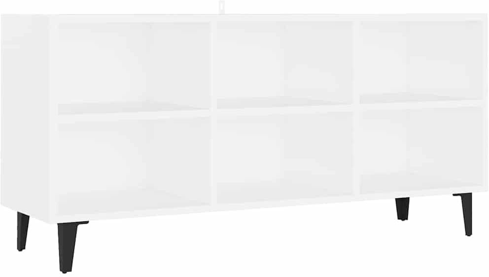 vidaXL Meuble TV avec pieds en métal Blanc 103,5x30x50 cm