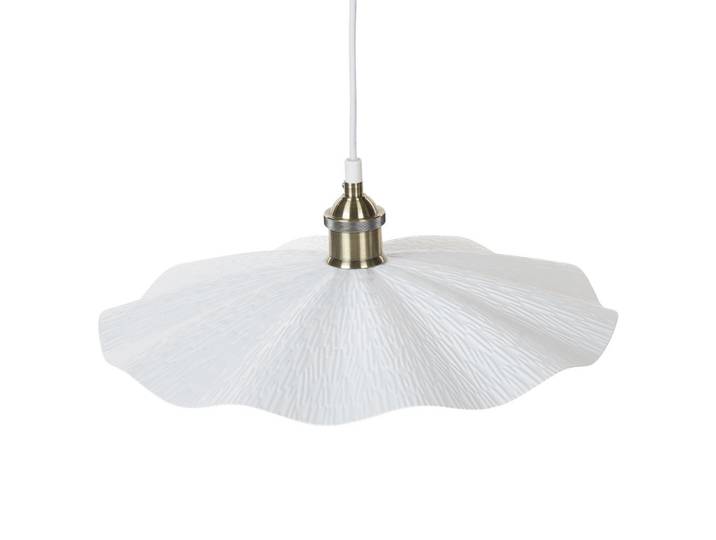 Beliani Pendelleuchte Phils 40/40/127 cm, Weiß, Metall, E27, 40x127x40 cm, Lampen & Leuchten, Innenbeleuchtung, Hängeleuchten, Pendelleuchten