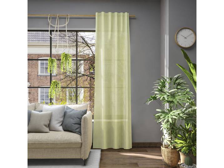 Vorhang NEUTEX FOR YOU Libre-ECO , grün, B:142cm H:145cm, Jacquard, Polyester, Gardinen, Vorhang, nach Mass