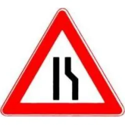 Magni, Sicherheitskennzeichnung, VKZ.121-10 Dreieck 900mm verengte Fahrbahn rechts RAL-Gütezeichen Folie RA2