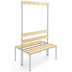 Holz-Doppel Sitzbank mit Schuhrost 150 cm