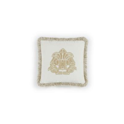 Kissenbezüge PHILIPP PLEIN "Monogram", beige (01, weiß), 1 Stk., Baumwolle, Baumwolle, Obermaterial: 100% Baumwolle, Kissenbezüge