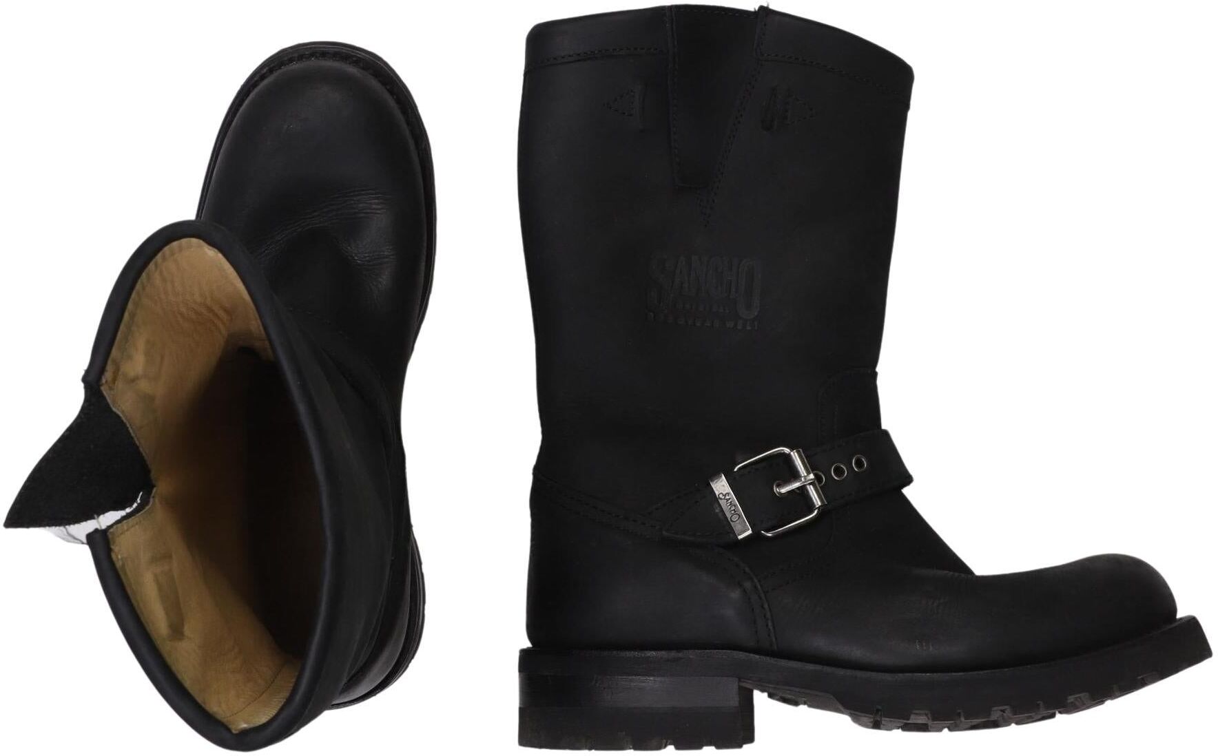 Sancho Boots Damen Stiefel, Schwarz, Gr. EU 38, kein / Etikett - Second Hand