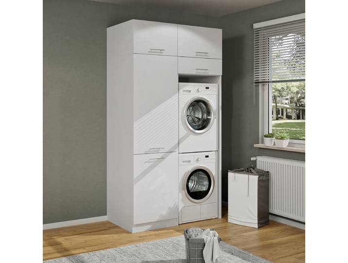 Set de buanderie S 238cm Blanc/Blanc