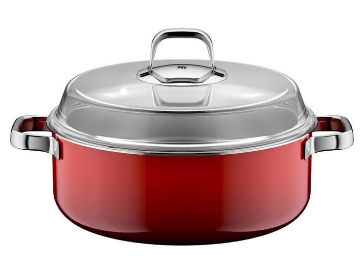WMF Schmortopf mit Deckel FUSIONTEC MINERAL PRO, rot, Edelstahl