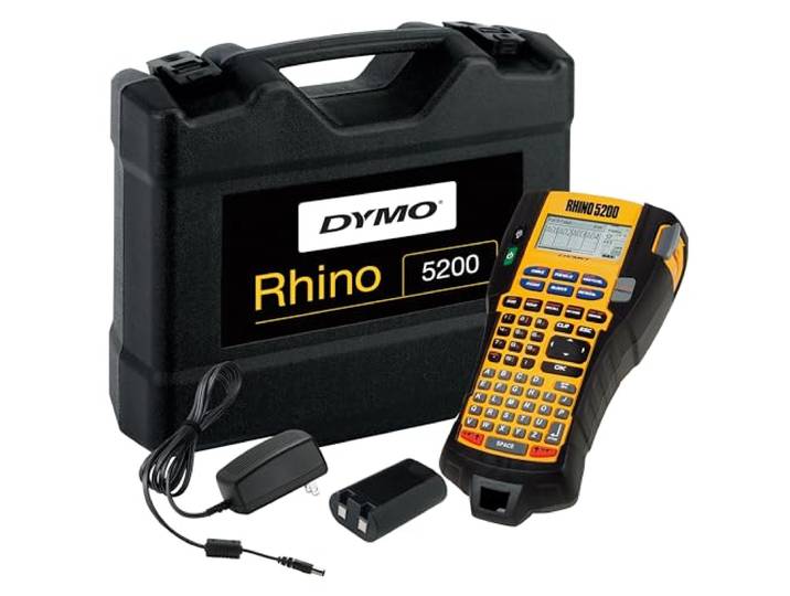 DYMO RHINO 5200 Stampante di Etichette Industriale con Custodia ? Tasti Rapidi per Risparmio di TempoStampa VeloceStampante di Etichette Durevole per Cantieri e Lavori di Etichettatura Pesante (Rhino