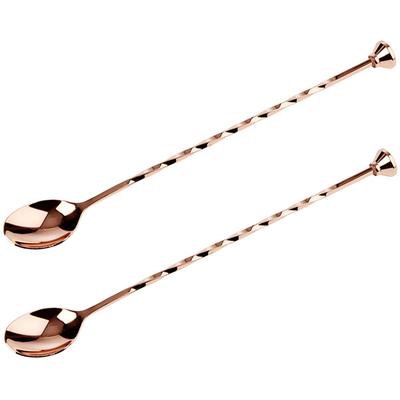 Servierlöffel BUDDY'S, rosa (kupfer), B:3cm H:2cm, Edelstahl, Kochlöffel, Barlöffel, mit Kegel-Stößel am Kopfende, 28 cm, Edelstahl, 2-teilig