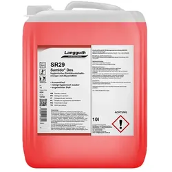 Langguth SR29 Samido DES 10L Sanitärreiniger für neuen Glanz antibakteriell mit Abperleffekt und angenehmen Frischeduft