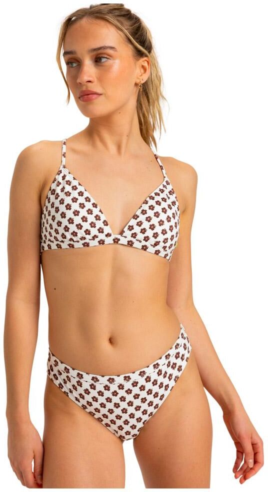 Roxy  - Roxy Pro Wave - Bas de Bikini échancré Cloud Dancer Polkabiscus Good - L - Maillot de bain