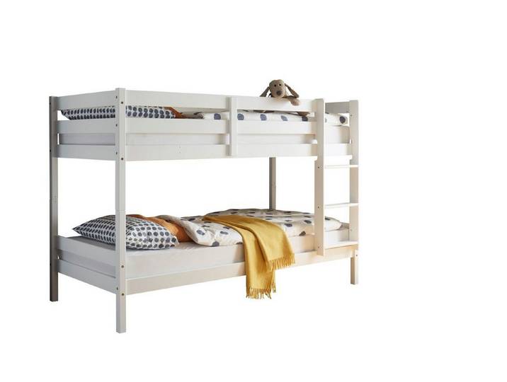 Begabino Etagenbett inkl. 2x Rollrost, weiss, Kiefer teilmassiv - 97x140x207cm (BxHxT)