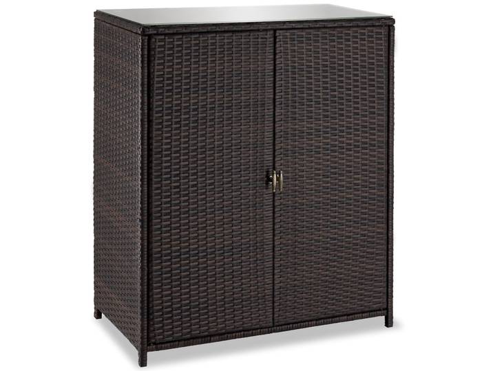 Rattan Gartenschrank Monza, Aluminiumgestell, 4 Fächer - braun