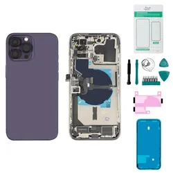 iPhone 14 Pro Max Gehäuse mit Backcover Dunkellila - Set