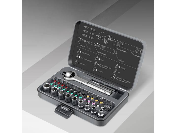 Nouvel ensemble de tournevis à cliquet 2026, clé magnétique semi-automatique, boîte à outils multifonctionnelle, outils de réparation de vélos, kit d'outils de bricolage