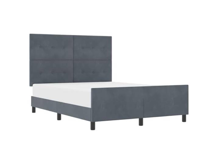 KKgypkn Boxspringbett mit verstellbarem Kopfteil Dunkelgrau 160 x 200 cm Samt, modernes Design aus massiver Kiefer, robuster Plattformrahmen, vielseitiger Stil für jedes Schlafzimmer