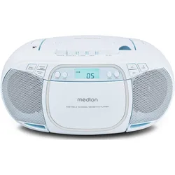 Medion LIFE E66476 CD-/MP3-/KASSETTENSPIELER LCD-Display mit Hintergrundbeleuchtung, PLL-UKW Stereo, Musik (FM, PLL), Radio, Blau