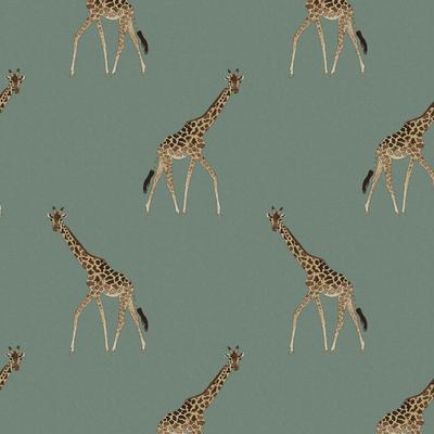 Sophie Allport Giraffe Heritage Teal Wallpaper - N/A