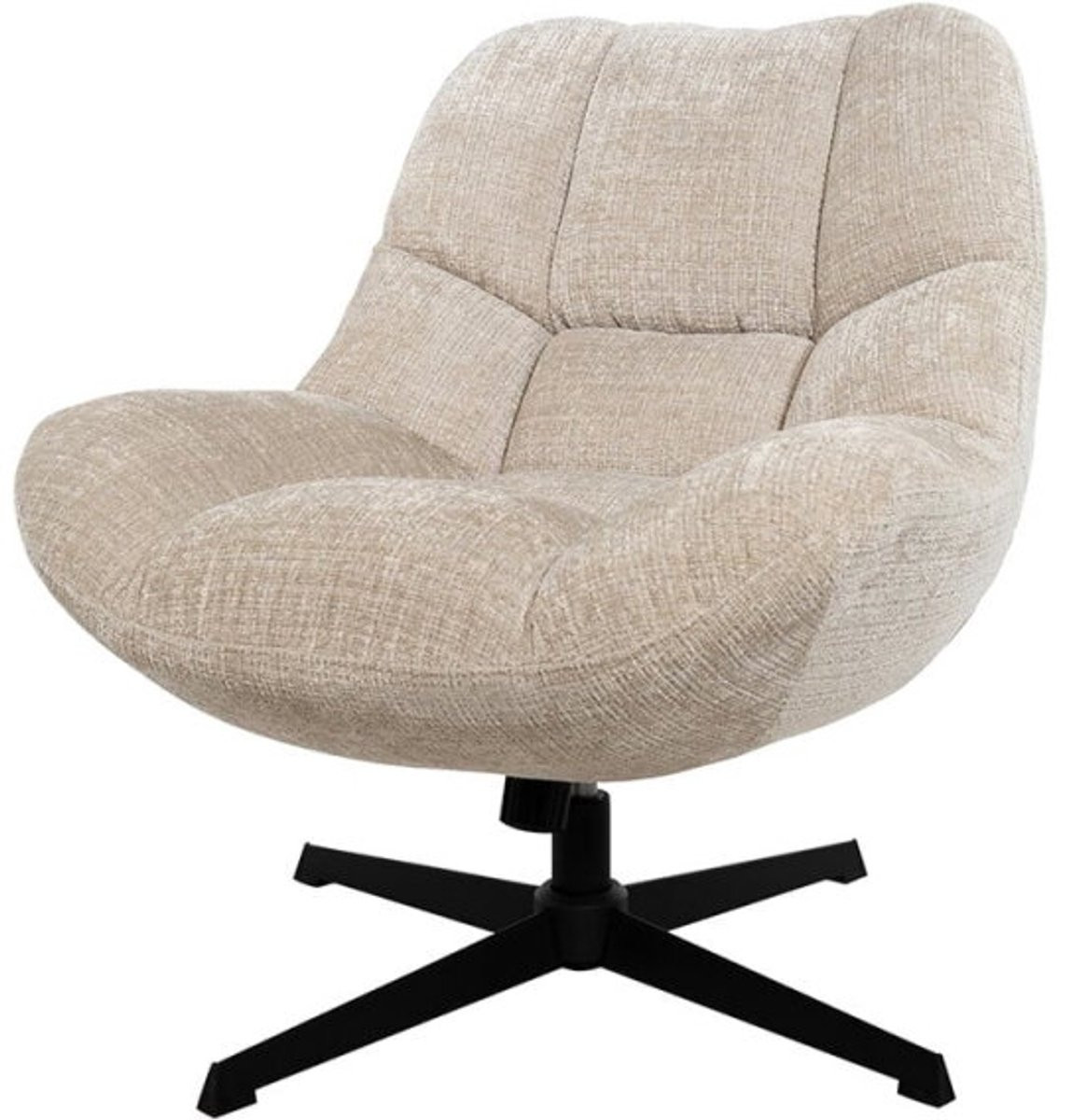Draaifauteuil Chuck 360 met schommeleffect in stof Cremona 02 Natural, B/D/H: 77 x 80 x 86 cm