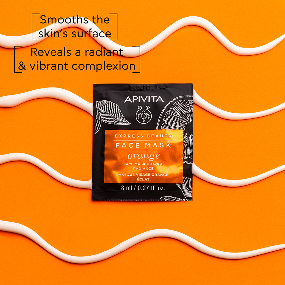 Apivita Express Beauty Mascarilla facial iluminadora con naranja 2 x 8 ml