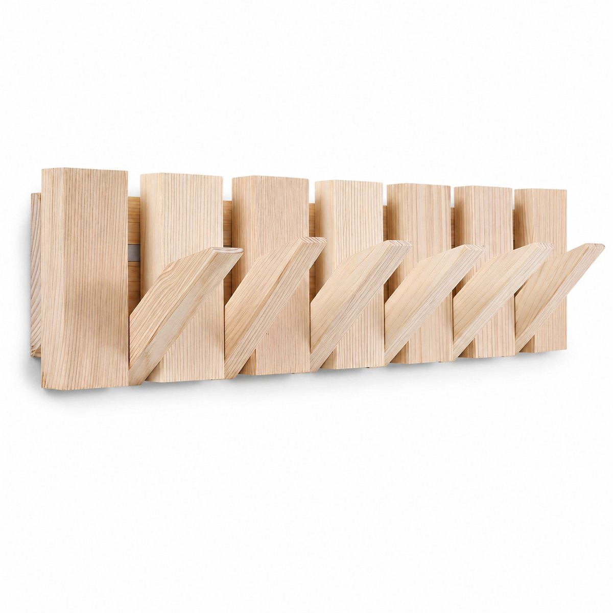 Norly Piano Wandkapstok van Eikenhout met 6 haken
