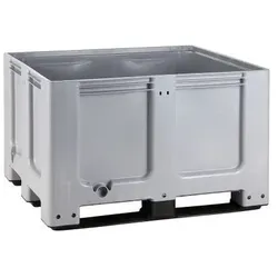Hardwex Palettenbox mit 3 Kufen, HDPE, 610 l CTR