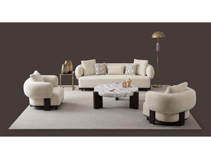 Xlmoebel Polstergarnitur Elegantes Wohnzimmer-Set in Weiß mit hochwertiger Verarbeitung, (Wohnzimmer-Set, 3-tlg., Wohnzimmer Set 3TLG (Sofa 3 Sitzer + Sofa 3 Sitzer +Sessel), Hergestellt in Europa