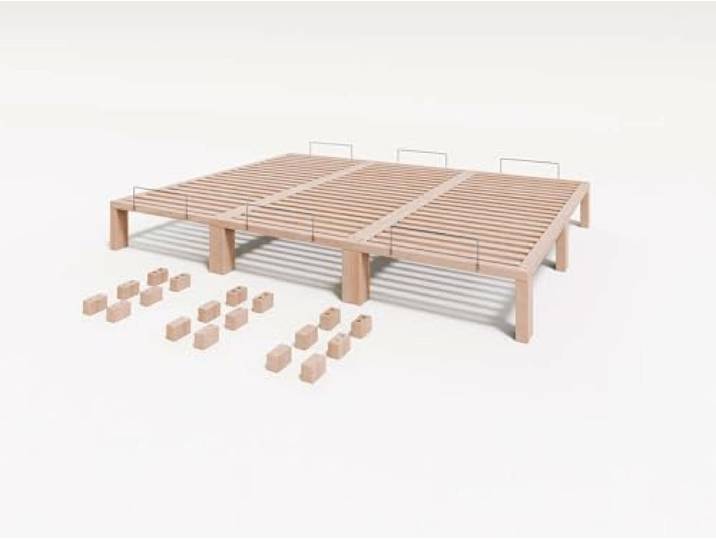 Gigapur G56 Co-Sleepingbett 240x200 cm XXL Holzbett Kiefer massiv Mit 2 Fuß-Sets (25 cm & 6 cm Montessori-Höhe) Bodenbett & Futonbett Modulsystem