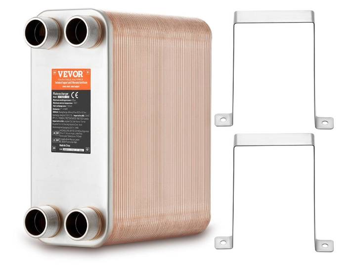 VEVOR 100 Echangeur de chaleur à plaques 316L Acier inoxydable Brasé