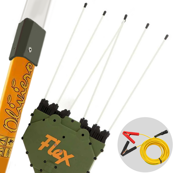 Oliviero Flex Basic - Abbacchiatore elettrico a batteria - Asta in alluminio telescopica 190-280 cm