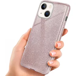 iPhone 13 mini Hülle Glitzer Roségold – ONEFLOW Glitter Case, 3in1 Silikon, Funkelnd, Stoßfest, Dünn, Gloss-Rosé