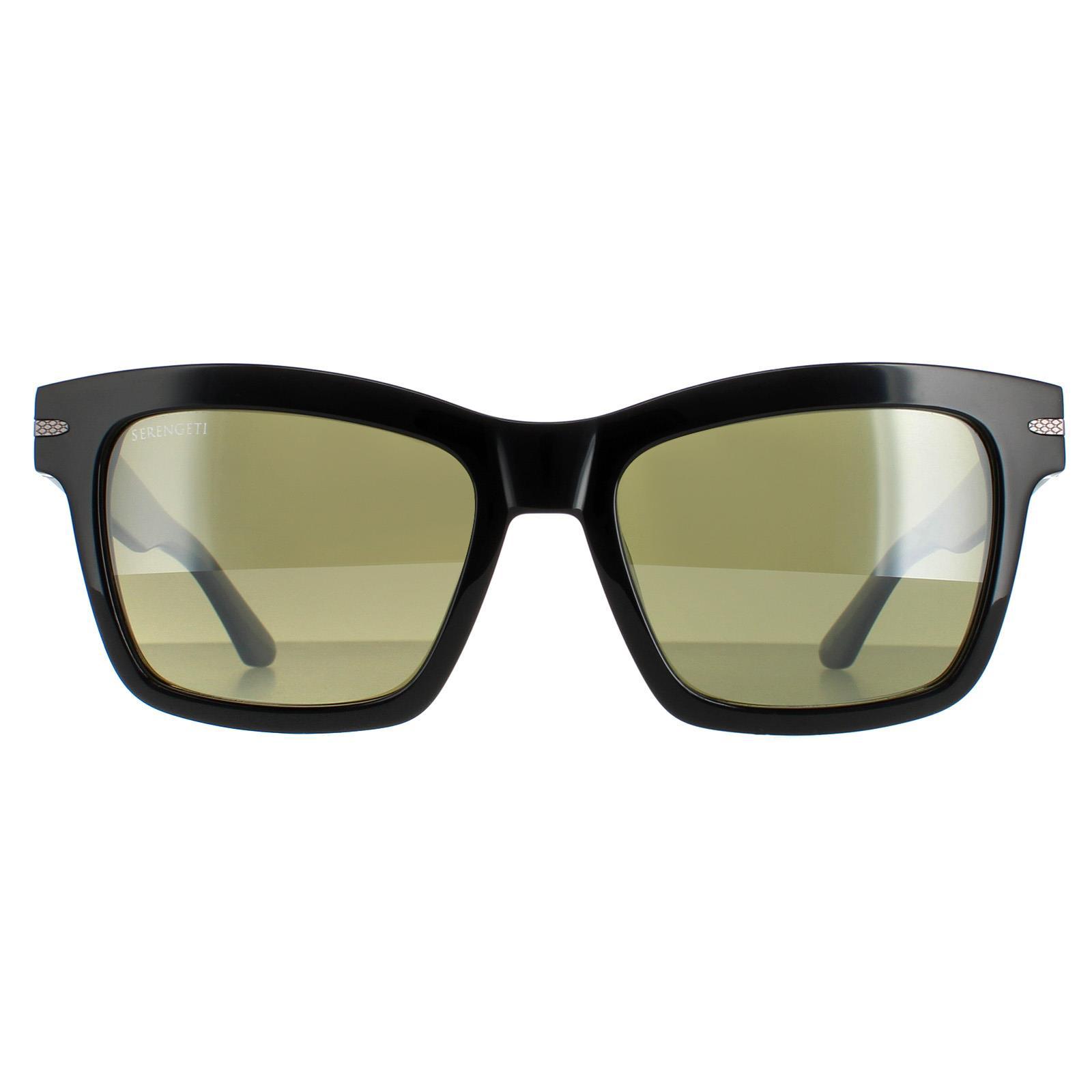 Serengeti zonnebril Winona SS528001 Glanzende zwart mineraal gepolariseerd groen 555 nm