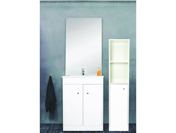 ONDEE ZEN Colonne de salle de bain à poser ABBY - 35cm - Blanc - Laqué - Livré monté