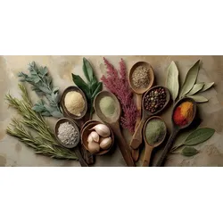 EUROART Wandbild 20 x 40 cm Mediterranean Herbs II Kunststoff Grau