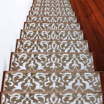 SUSSEXHOME Floral Collection Stair Treads 9 in. x 28 in.