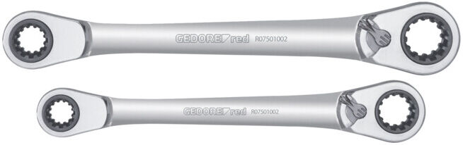 Gedore Jeu de clés à cliquet double anneau R07501002, 2 pièces, 63 tailles diverses ; Gedore Red (3300900)