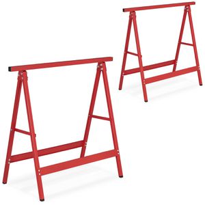 Relaxdays Arbeitsbock 10039225, bis 100 kg, 75 cm, klappbar, aus Stahl, 2 Stück