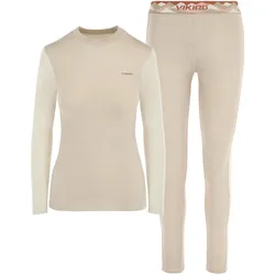 Viking, Damen, Funktionsshirt, Novena Damen-Set Merino-Unterwäsche (M), Beige