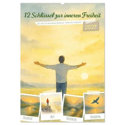 12 Schlüssel zur inneren Freiheit - Ein Jahr für dein inneres Zuhause – liebevoll, mutig, echt. (Wandkalender 2027 DIN A2 hoch), CALVENDO