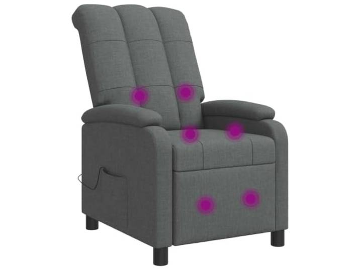 Relaxsessel Dunkelgrau Stoff mit verstellbarem Neigungswinkel 115-160 Grad Polyesterbezug, Schaumstoff-Faser-Füllung, Metall-Holzrahmen, modernes Design, feucht abwischbar