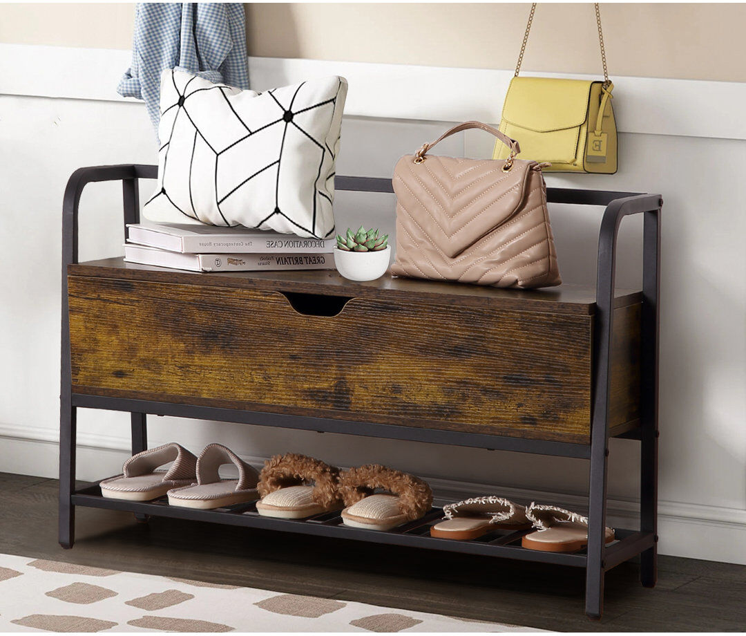 Blue Elephant 3 Pair Shoe Storage Bench Brown;Black 3