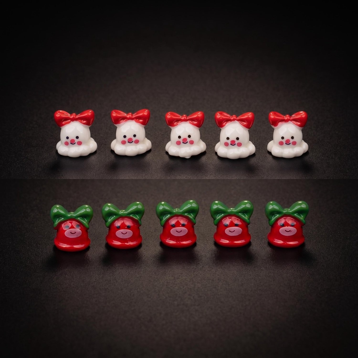 Set van 10 mini kerstfiguurtjes voor op tafel, 1 cm