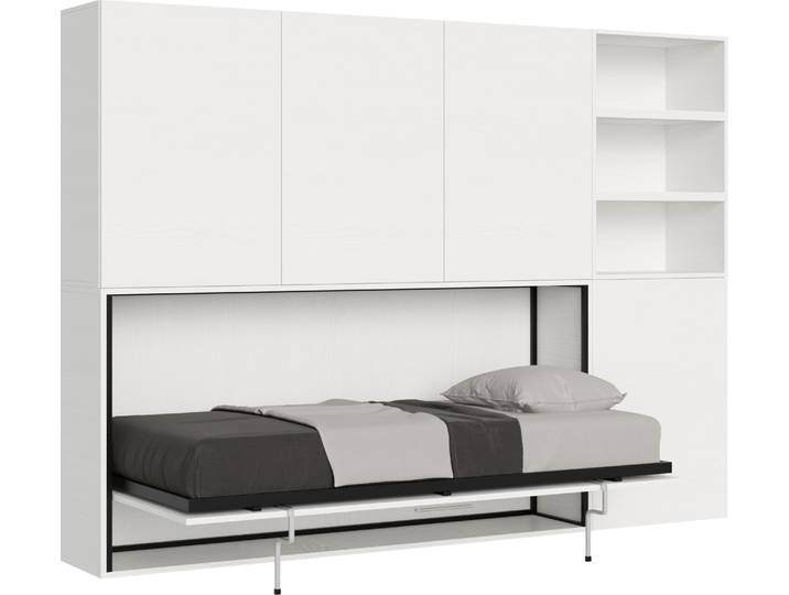 Lit Simple Kando Frêne Blanc Composition F Avec Matelas