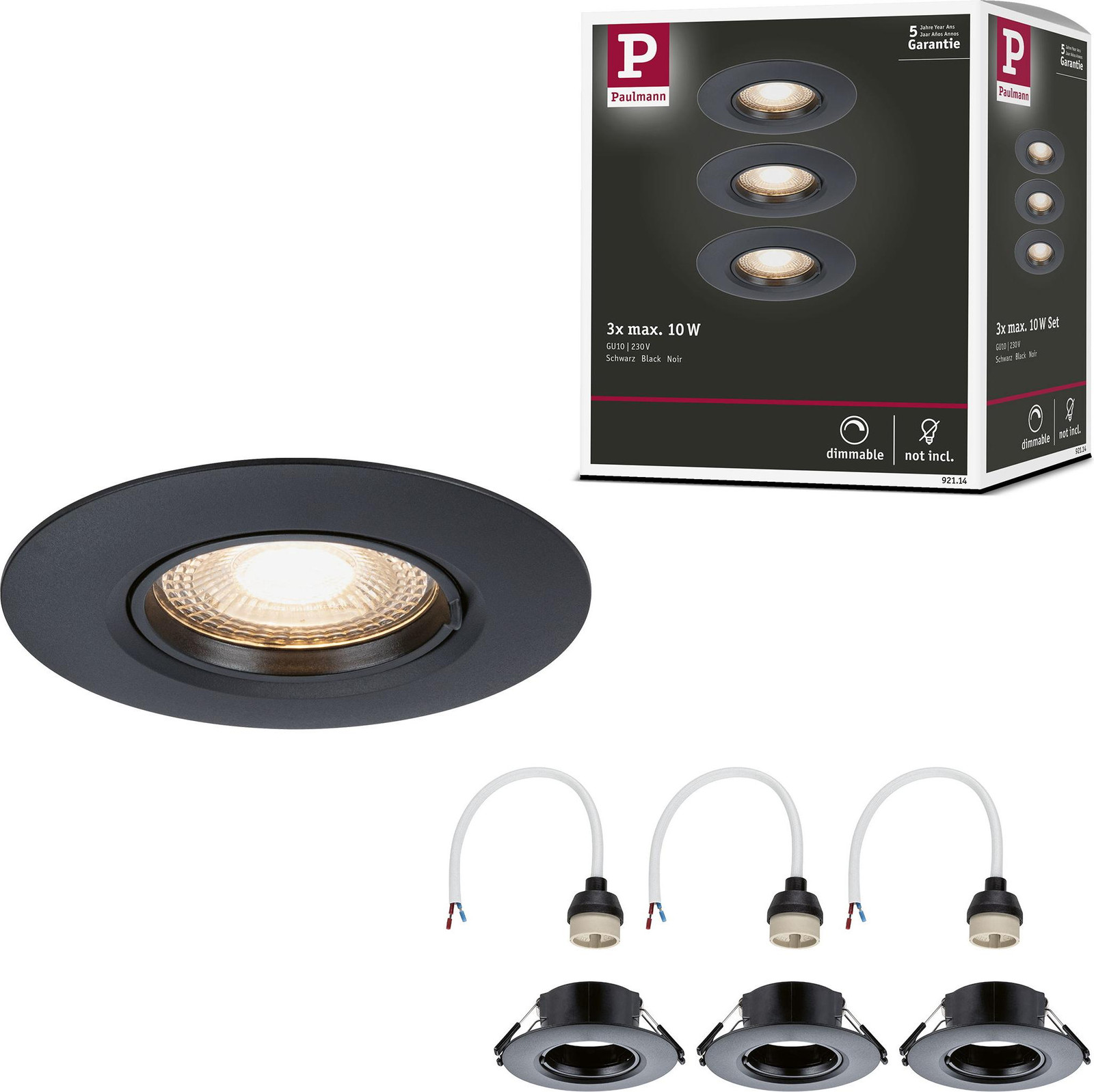 Paulmann LED Inbouwlamp Set van 3 met Ring