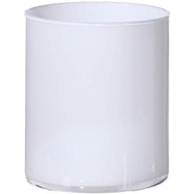 Tischvase CREATIV HOME "Blumenvase aus Glas", weiß, H:15cm Ø:13cm, Glas, Vasen, zylindrische Form, Höhe 15 cm