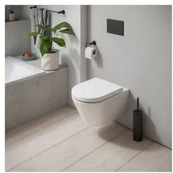 Duravit D-Code Wand-Tiefspül-WC-Set 49030900B2  Rimless, mit WC-Sitz, Absenkautomatik, Weiß Hochglanz