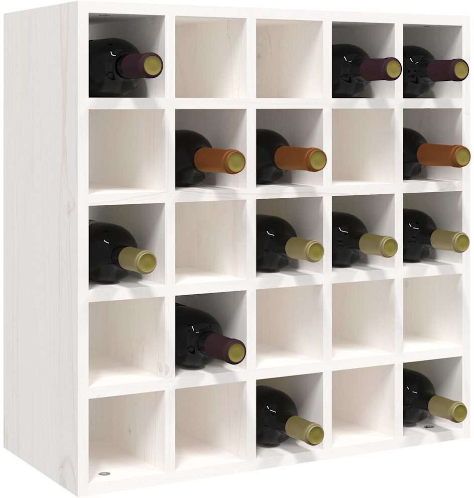vidaXL Cave à vin Blanc 56x25x56 cm Bois massif Pin