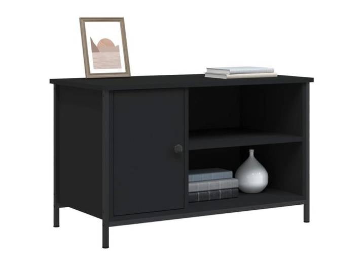 CHIC Noir Meuble TV Moderne - ZENCORE - MEUBLE DE SEJOUR - Cabinet TV - Noir 80x40x50cm - Bois d'ingénierie 8282