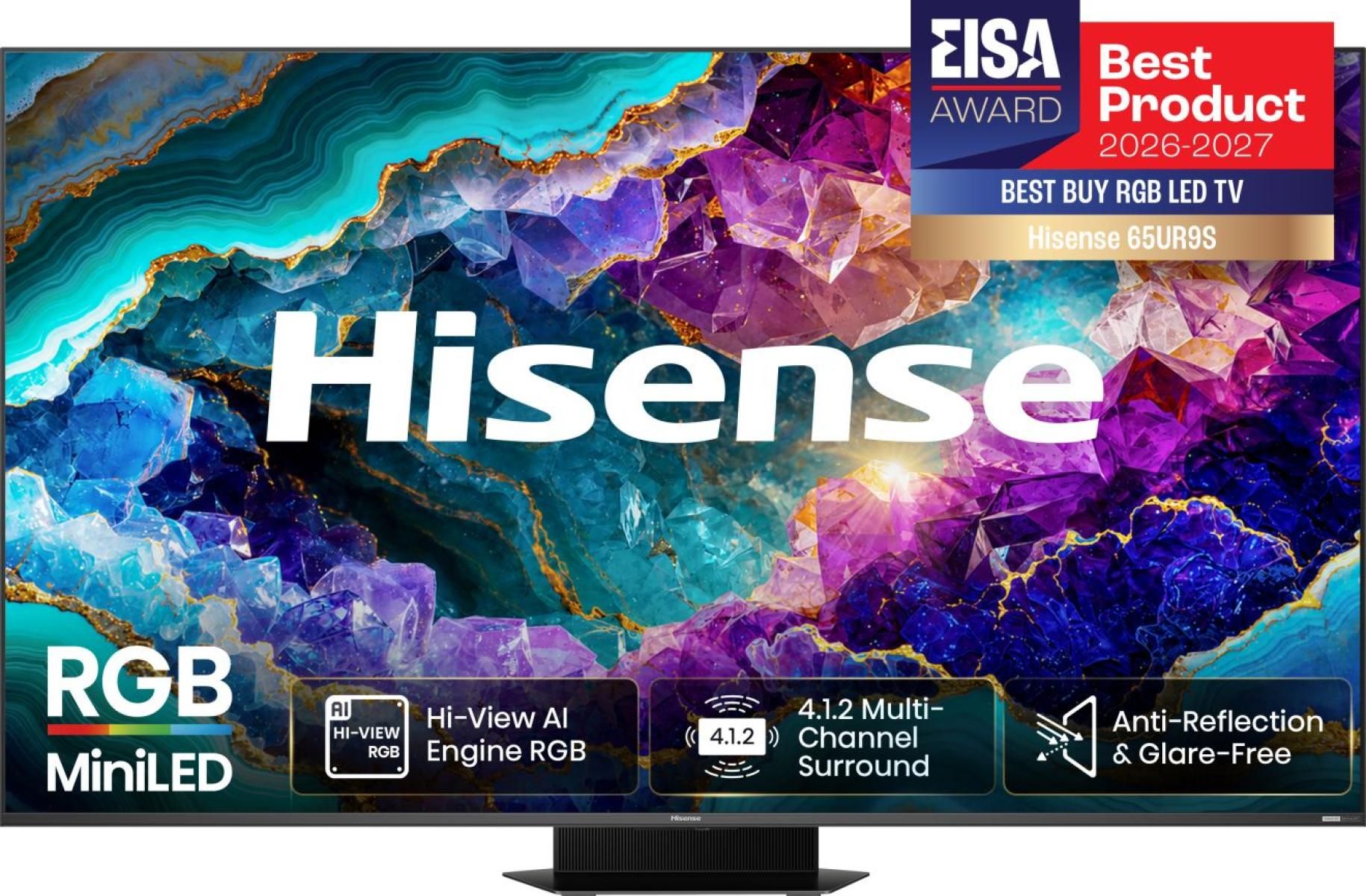 Hisense 65UR9DS MiniLed 165,1 cm (65 Zoll) Fernseher 4K Ultra HD VESA 400 x 400 mm (Dunkelgrau) 20018895